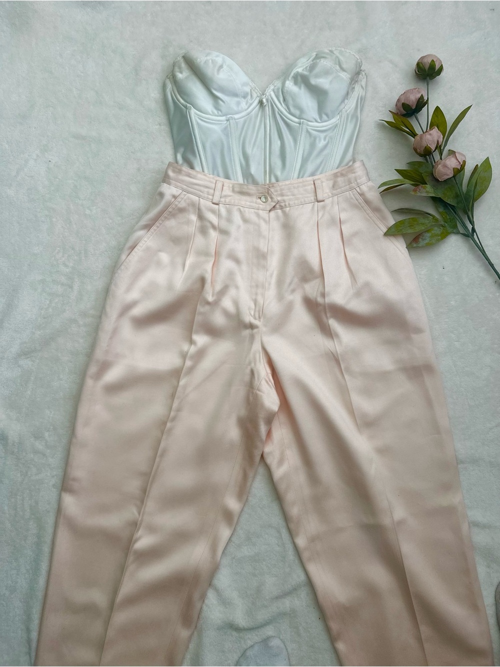 Vintage Liz Claiborne Blush Pink High-Waisted trousers